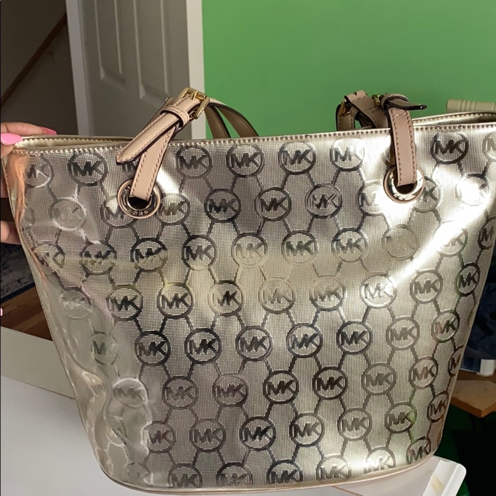 Gold Michael Kors tote